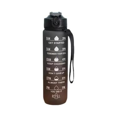 Imagem de Garrafa De Água Esportiva De 1000ML Com Escala De Tempo Em Cores Gradi