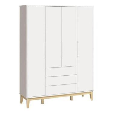 Imagem de Guarda Roupa Infantil Classic Elfe Branco Acetinado Natural - Reller -