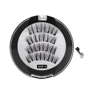 Imagem de Cílios Postiços Magnéticos 3D Naturais Reutilizáveis, Conjunto Com 4 C