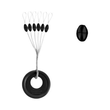 Imagem de Batente Oval De Borracha Preta 60pçs Para Boia De Pesca, Flutuador Par