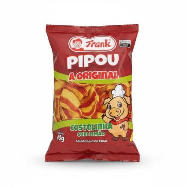 Imagem de Kit 50 Salgadinho Pipou 40G Frank Pele Costelinha Com Limão