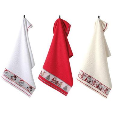 Imagem de Pano de Prato Felpudo Döhler Vida II Natal Encantado, 45x70, Bege