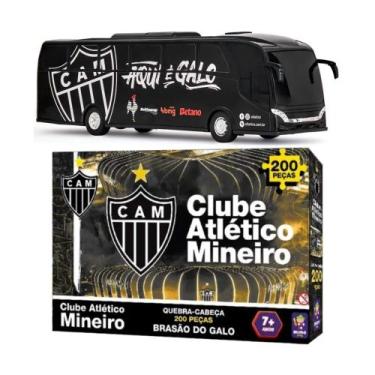Imagem de Kit Torcedor Atlético Mineiro Jogo Quebra Cabeça Ônibus Miniatura - Us