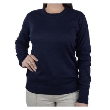 Imagem de Blusa Feminina Facinelli By Mooncity Tricot Marinho - 651236-Feminino
