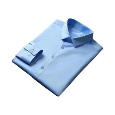 Imagem de Camisa Masculina De Manga Longa Em Cor Sólida, Não Precisa De Passar, 
