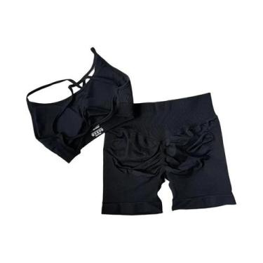 Imagem de Conjunto De Yoga E Fitness Feminino: Sutiã Esportivo Com Efeito Levant