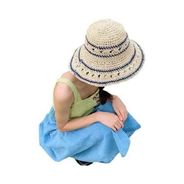 Imagem de Chapéu De Sol De Palha Feminino, Estilo Coreano, Dobrável, Para Praia,