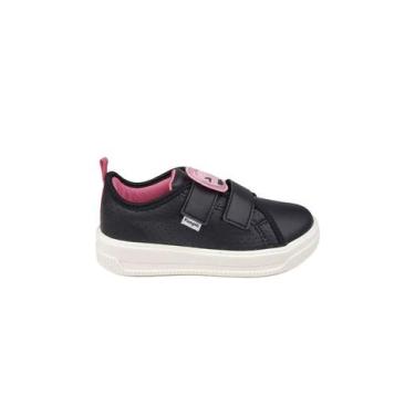 Imagem de Tênis Infantil Pampili Up Patch Carinha Glitter Preto, 33