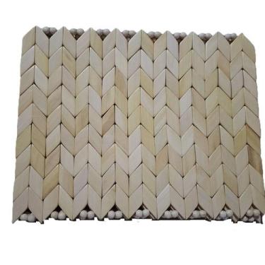 Imagem de Base Descanso Panela Madeira Retangular Marfim 27cm x 21cm - Ideias by