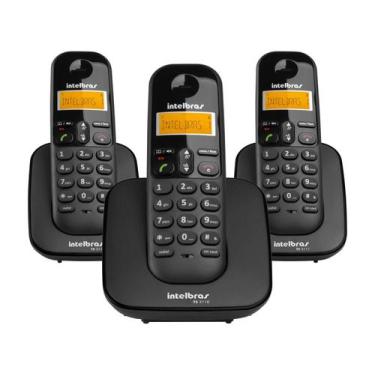Imagem de Telefone Sem Fio Intelbras Ts3113 Base E 2 Ramais Dect 6.0 Preto - INT