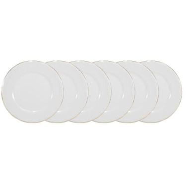 Imagem de Conjunto De Pratos Rasos 06 Peças Pomerode Ouro Schmidt