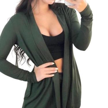 Imagem de Kimono Cardigan feminino Viscolycra  Cardigã kimono - Sameliê, Verde m