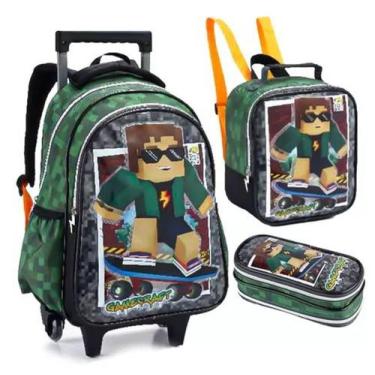 Imagem de Mochila Escolar Rodinha Gamecraft Skate Masculina - Denlex