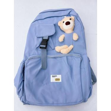 Imagem de Mochila Escolar Impermeável Casual Feminina Masculina Moda Coreana - U