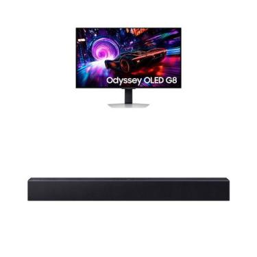 Imagem de Monitor Odyssey OLED G8 32" 4K + Soundbar HW B400F - Samsung, Prata