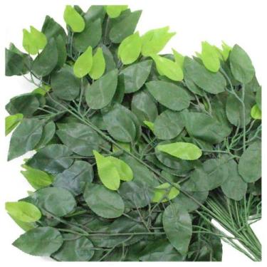 Imagem de 24 Galhos Decoração Arranjo Fícus Artificial Planta Decorativa 55cm - 