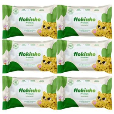 Imagem de Kit 6 Lenços Umedecidos Flokinho Premium Recém Nascido 100un