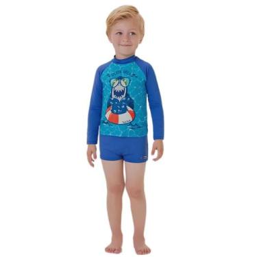 Imagem de Conjunto praia camiseta sunga proteção uv shark marlan, 2