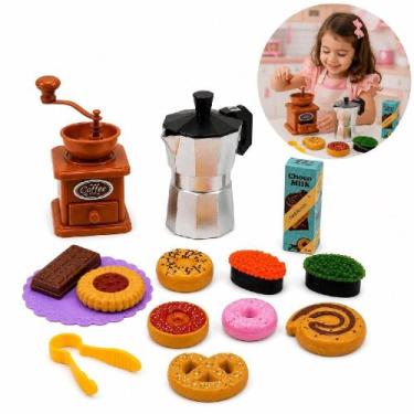 Imagem de Kit cafeteria moedor brinquedo completo 14 pcs mini cozinha - Yeet