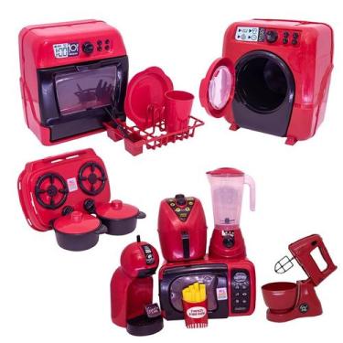 Imagem de Brinquedo Chefe Cozinha Air Fryer Fogão Roupa Louça 17pç - Altimar 