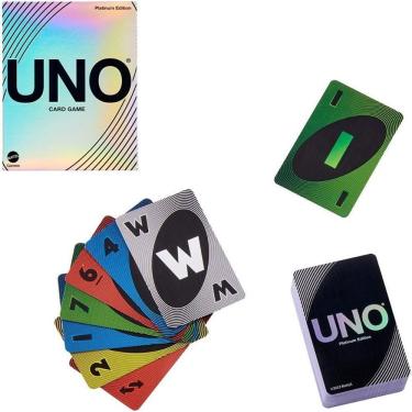 Imagem de Jogo de Cartas Uno Platinum Edition com Acabamento em Linho 300g e Logo Holográfico Mattel