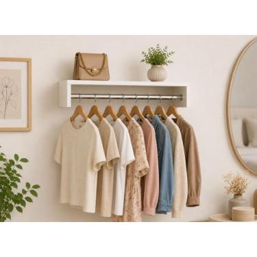 Imagem de Cabideiro Parede Arara Porta Roupas Closet, Quarto parede Mdf/mdp - Ma