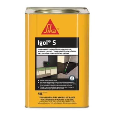Imagem de Sika Igol S 18 L Impermeabilizante Asfáltico para Fundação, Baldrame e