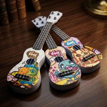 Imagem de Guitarra Infantil Musical Brinquedo Criança Instrumento Som Música Roc