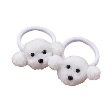 Imagem de Elásticos De Cabelo Com Orelhas De Coelho Peludas Para Meninas, 2 Peça