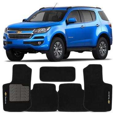 Imagem de Tapete Chevrolet TrailBlazer 2012 a 2021 Bordado Carpete Preto Jogo 5 Peças