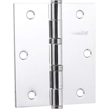 Imagem de Vonder, Dobradiça 3.1/2" Com Anel Rolamento, Cromada, Com 3 Peças.