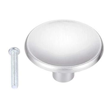 Imagem de Botão liso redondo Matte preto fosco cobre vermelho escovado lúcio punho mini armário puxar cozinha casa de banho hardware com parafuso YYDFPIIA (Color : Matte Black finish)