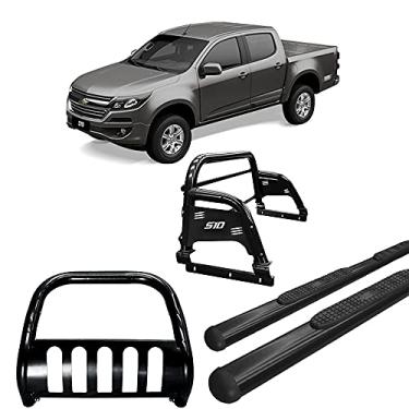 Imagem de Kit Quebra Mato +Estribo Oval +Santo Anto H3 S10 12/20 Preto