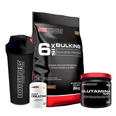 Imagem de Kit Bulking Protein Chocolate 6kg + POWER Creatina 100g + Glutamina 500g + Coqueteleira - Bodybuilders