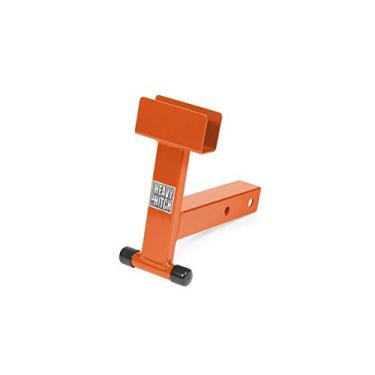 Imagem de Pegador de lixeira pesado para cortador de grama | Hitch'N pode funcionar com gancho de 5 cm no cortador de grama | para uso com tratores subcompactos com engate de três pontos, Orange