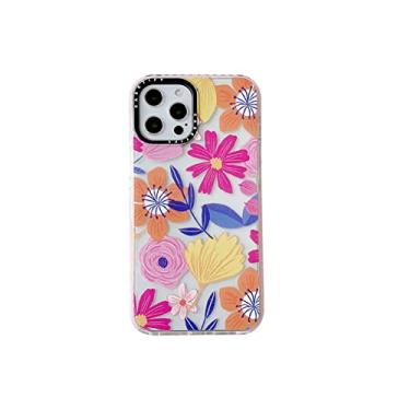Imagem de Capa de luxo para ipone 11 para iphone 7 8 plus x xs xr xsmax 12 pro max mini se2020 flores floral silicone macio, a, para iphone 12pro max