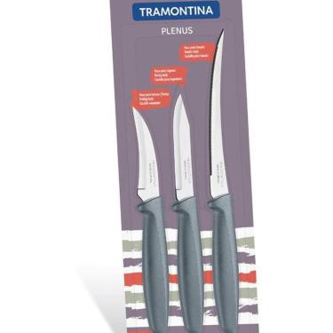 Imagem de Jogo Facas Inox 3 Peças Plenus Cinza Tramontina
