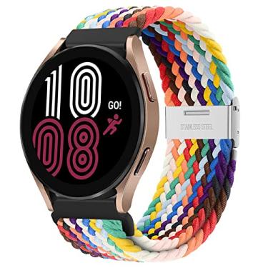 Imagem de Loop Solo trançado compatível com Samsung Galaxy Watch 4/4 Classic/3 41 mm/Ativo 2/Active para Huawei watch GT/2/2e/pro 42 mm Pulseira de tecido de nylon ajustável pulseira de 20 mm