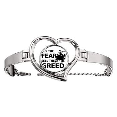 Imagem de N/A N/A Compre Fear Sell Greed Art Deco Pulseira Fashion Pulseira Coração Joias Fio Pulseira, medium, metal