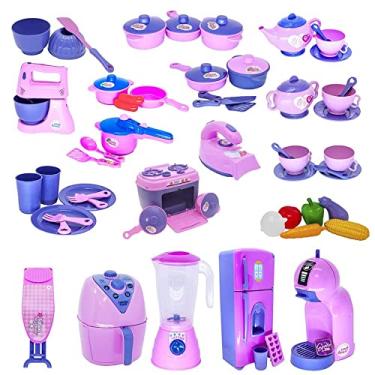 Imagem de Super Kit Cozinha Infantil Eletro Legumes Café Tábua 57pç