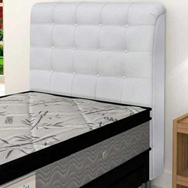 Imagem de Cabeceira Solteiro 90 Cm Dama Plus PVC Branco - Simbal