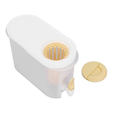 Imagem de Chaleira fria de 3,9 litros com torneira, dispensador de bebidas de filtragem dupla de grande capacidade, jarro de ¨¢gua com anel de silicone de camada dupla, tampa branca e filtro(Yellow), 3 Chal