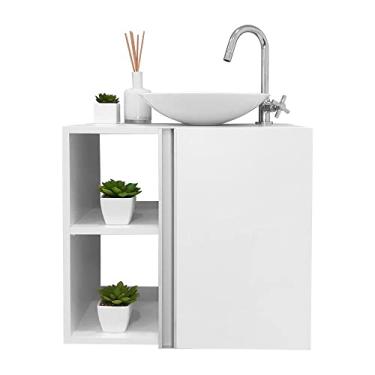 Imagem de Conjunto Gabinete para banheiro Branco com Cuba Harpia