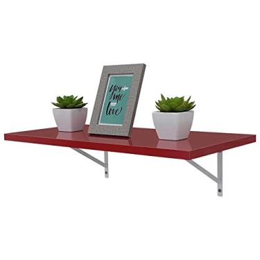 Imagem de Prateleira 40 x 25cm Vermelho Com Mão Francesa