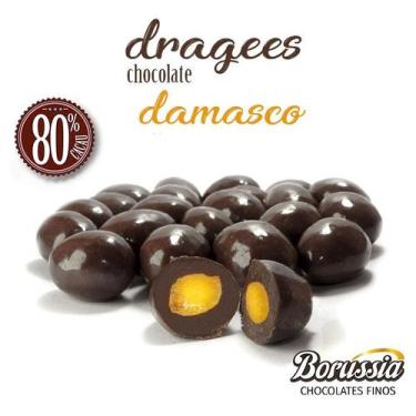 Imagem de Confeito De Damasco Com Chocolate 80% Cacau 120G Borússia Chocolates -