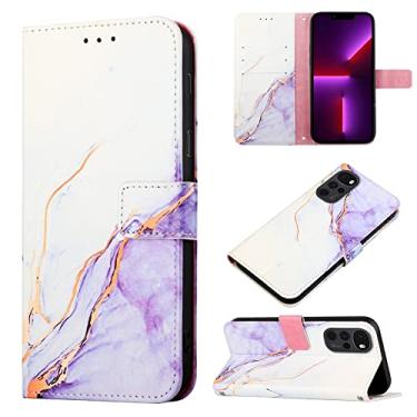 Imagem de For Motorola Moto G22 PT003 Marble Pattern Flip Leather Phone Case