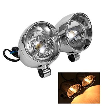 Imagem de EBTOOLS Faróis de motocicleta 2 peças farol de neblina para motocicleta Kawasaki Ducati Chrome Fog Lights Um par de holofotes retrô modificados para motocicleta à venda (marca registrada GBC infringem
