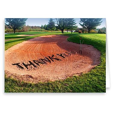 Imagem de Cartão de anotações Thank You Sand Trap – 18 cartões de golfe e envelopes em caixa