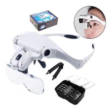 Imagem de Lupa De Cabeça Oculos Profissional 5 Lentes Com Led 3,5X