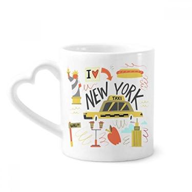 Imagem de Caneca America New York City Liberty Illistration Caneca de café cerâmica copo de coração de vidro